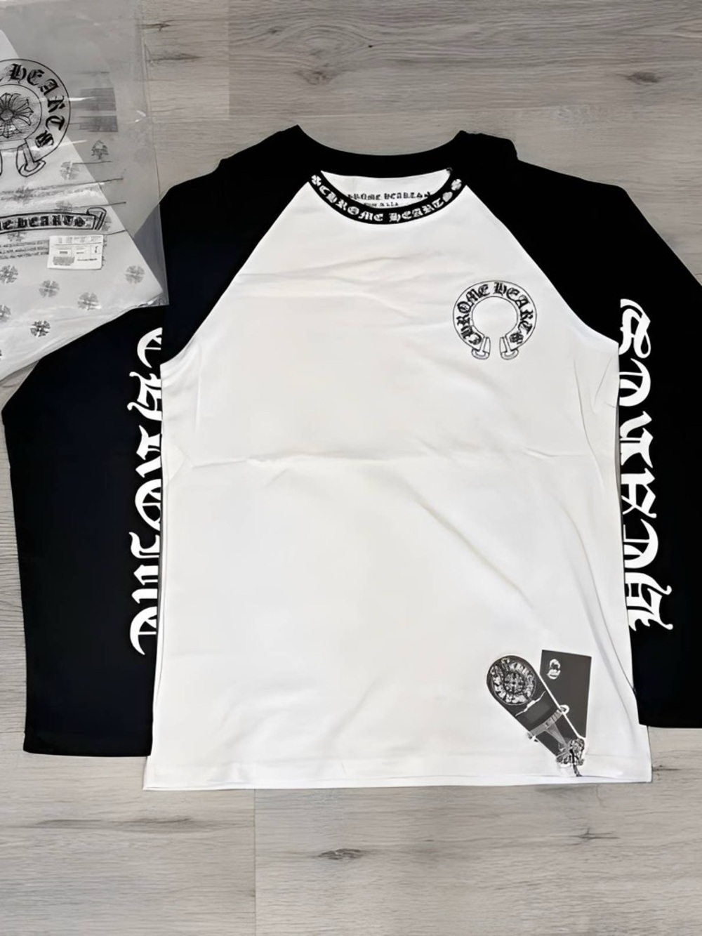 Chrome Hearts Black White Graphic Long Sleeve Shirt